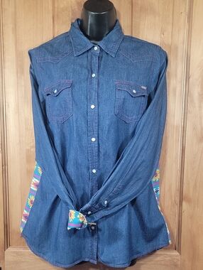 Tin Haul Denim & Southwest Print Snap Down